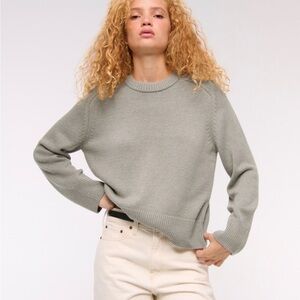 The A&F Madeline Crew Sweater - Olive
